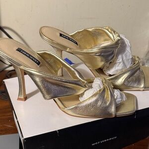 Nine West Metallic Gold Heels
